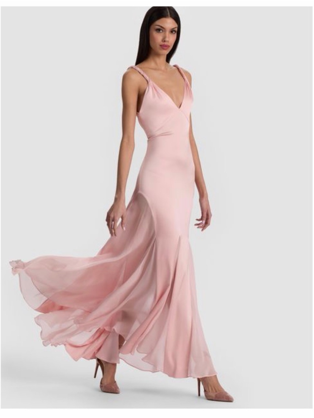 Alice + Olivia Andrina English Rose Floral Organza Midi Dress | Size 8